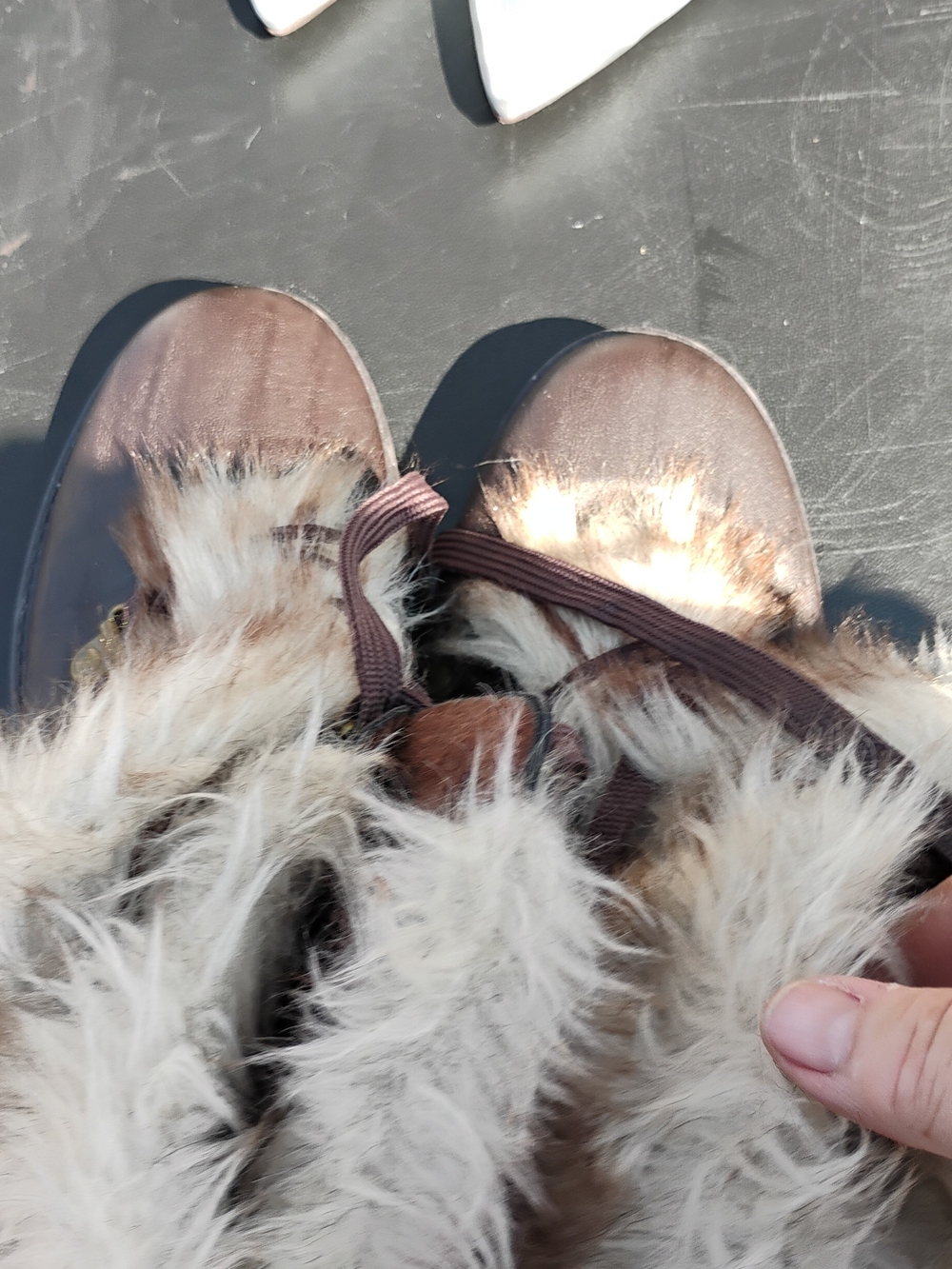 Faux-Fur Trim Brown Winter Slip-On Booties